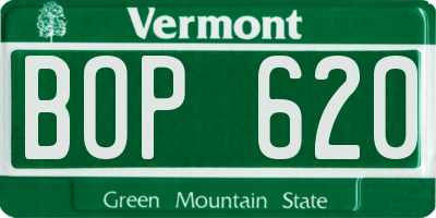 VT license plate BOP620
