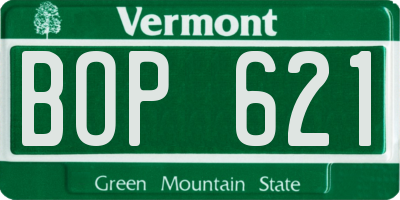 VT license plate BOP621
