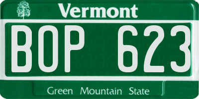 VT license plate BOP623