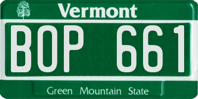 VT license plate BOP661