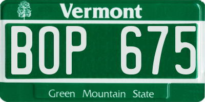 VT license plate BOP675