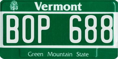 VT license plate BOP688