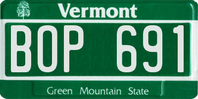 VT license plate BOP691
