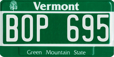 VT license plate BOP695