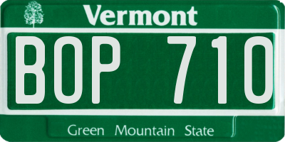 VT license plate BOP710