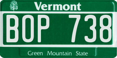 VT license plate BOP738