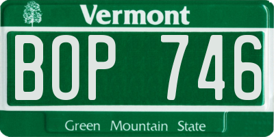 VT license plate BOP746