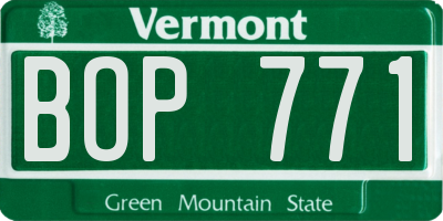 VT license plate BOP771