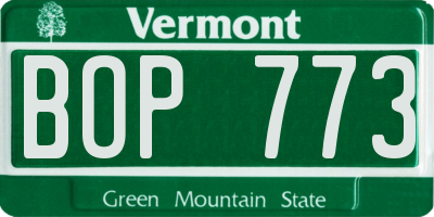 VT license plate BOP773