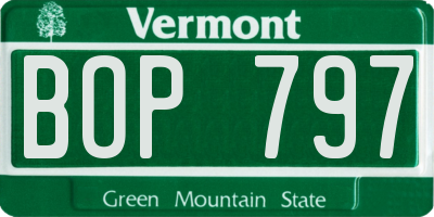VT license plate BOP797
