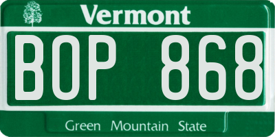VT license plate BOP868