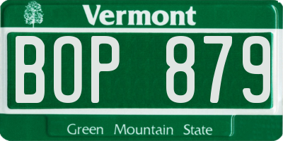 VT license plate BOP879