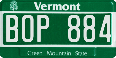VT license plate BOP884