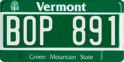 VT license plate BOP891