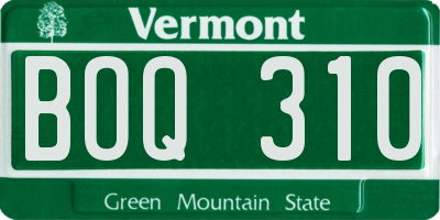 VT license plate BOQ310