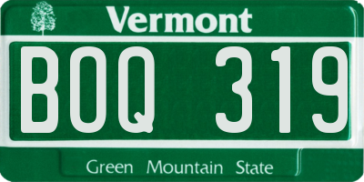 VT license plate BOQ319