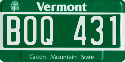 VT license plate BOQ431
