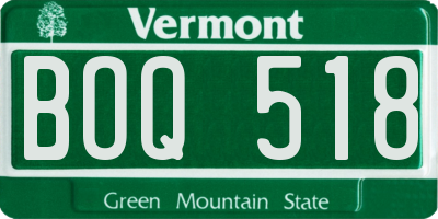 VT license plate BOQ518
