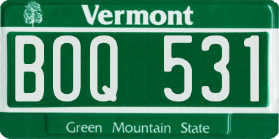 VT license plate BOQ531