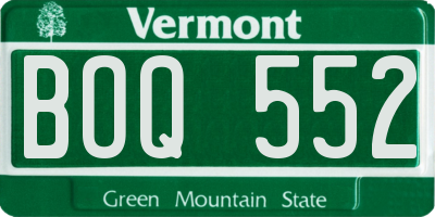 VT license plate BOQ552