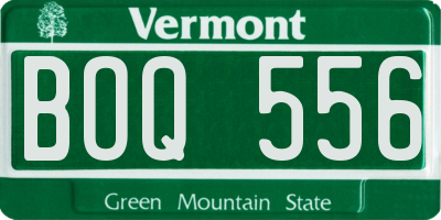 VT license plate BOQ556