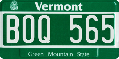 VT license plate BOQ565