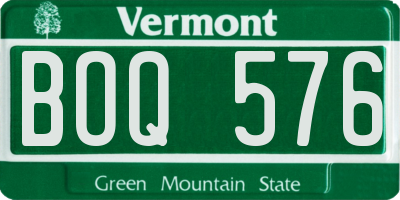 VT license plate BOQ576