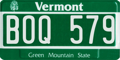 VT license plate BOQ579