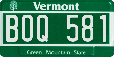 VT license plate BOQ581