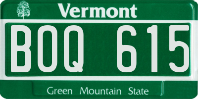 VT license plate BOQ615