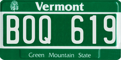 VT license plate BOQ619