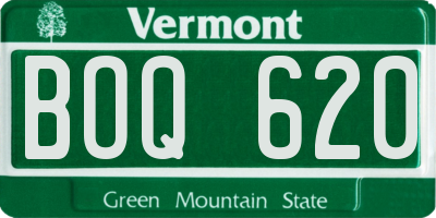 VT license plate BOQ620
