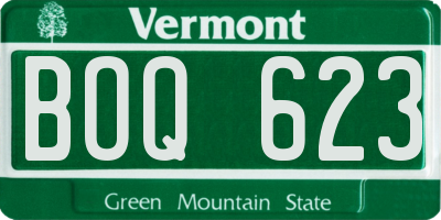 VT license plate BOQ623