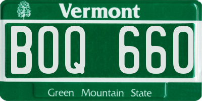 VT license plate BOQ660