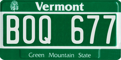 VT license plate BOQ677