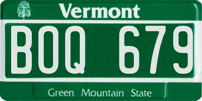VT license plate BOQ679