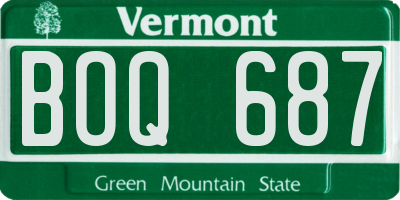 VT license plate BOQ687