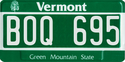 VT license plate BOQ695