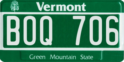 VT license plate BOQ706