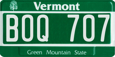 VT license plate BOQ707