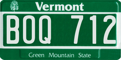 VT license plate BOQ712