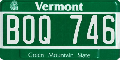 VT license plate BOQ746