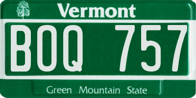 VT license plate BOQ757
