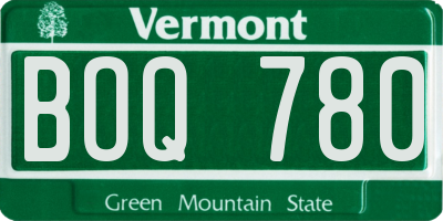 VT license plate BOQ780
