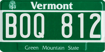 VT license plate BOQ812