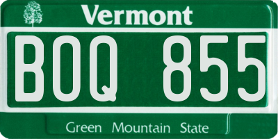 VT license plate BOQ855