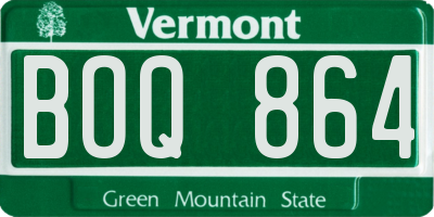 VT license plate BOQ864
