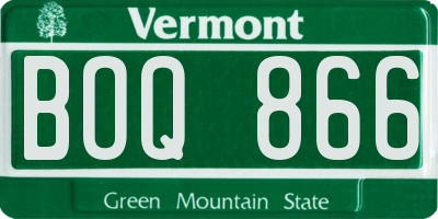 VT license plate BOQ866