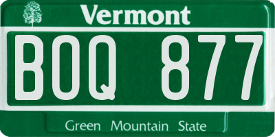 VT license plate BOQ877