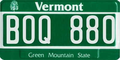 VT license plate BOQ880